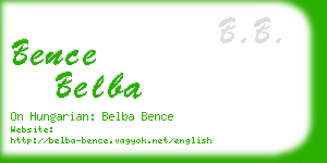 bence belba business card